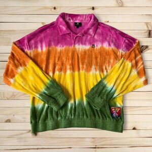 Teddy Fresh Tie Dye Velour Sweatshirt‎ XL